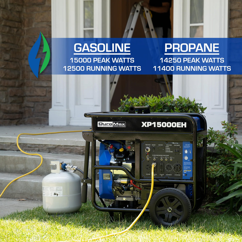 DuroMax XP15000EH Dual Fuel Portable Generator Is Fuled With Gasoline and Propane