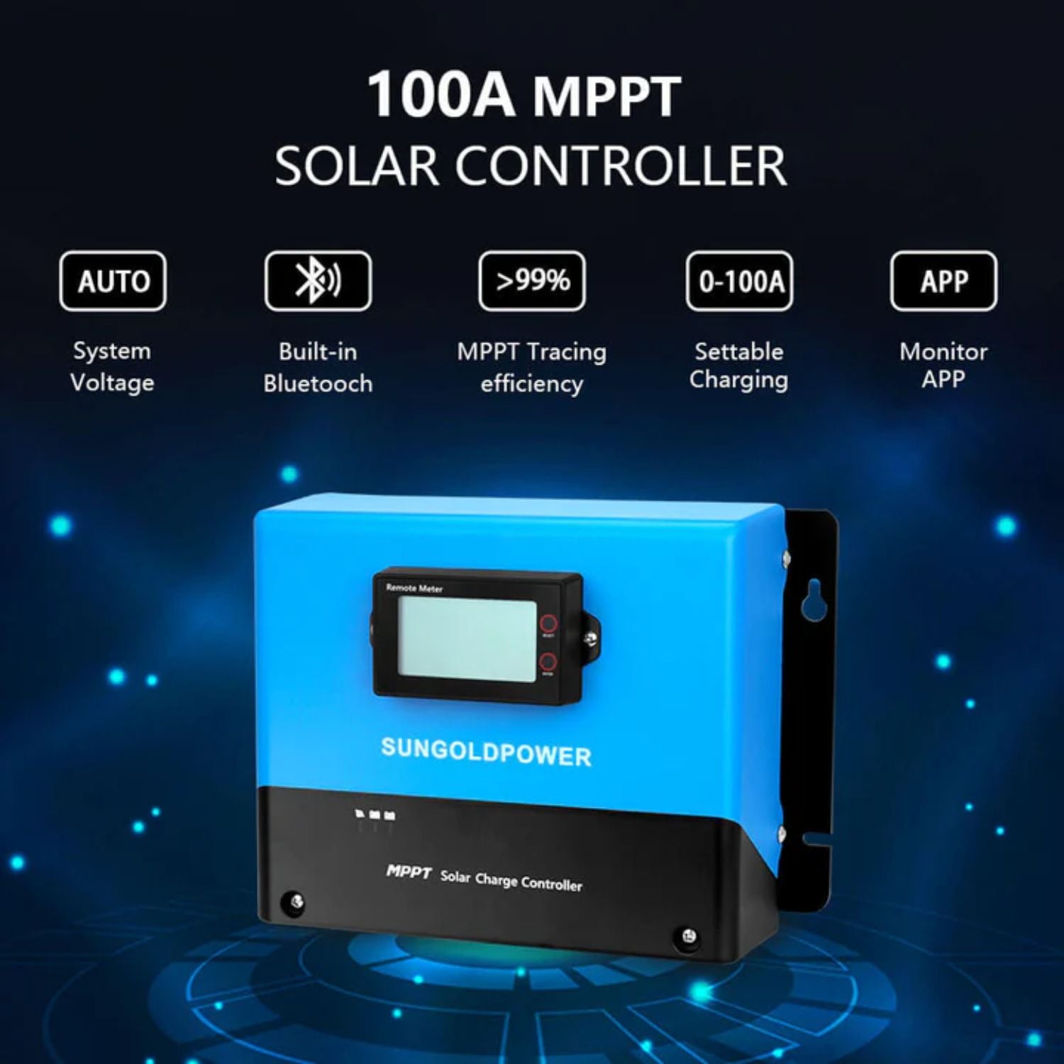 100A MPPT solar controller with features 