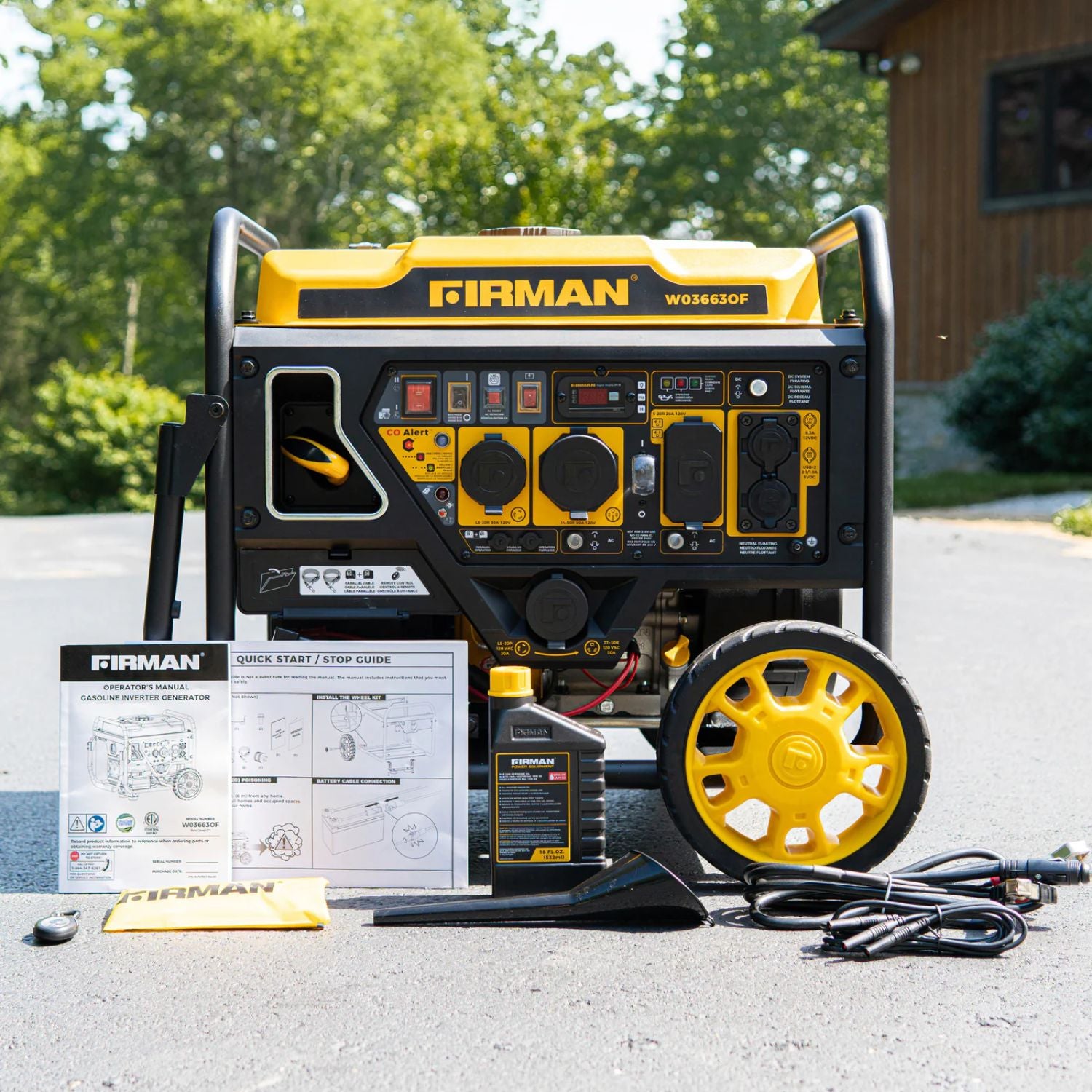 Firman W03663OF Gasoline 3650W/4500W Inverter Open Frame Portable Generator | Remote Start | CO Alert | EPA & CARB Approved