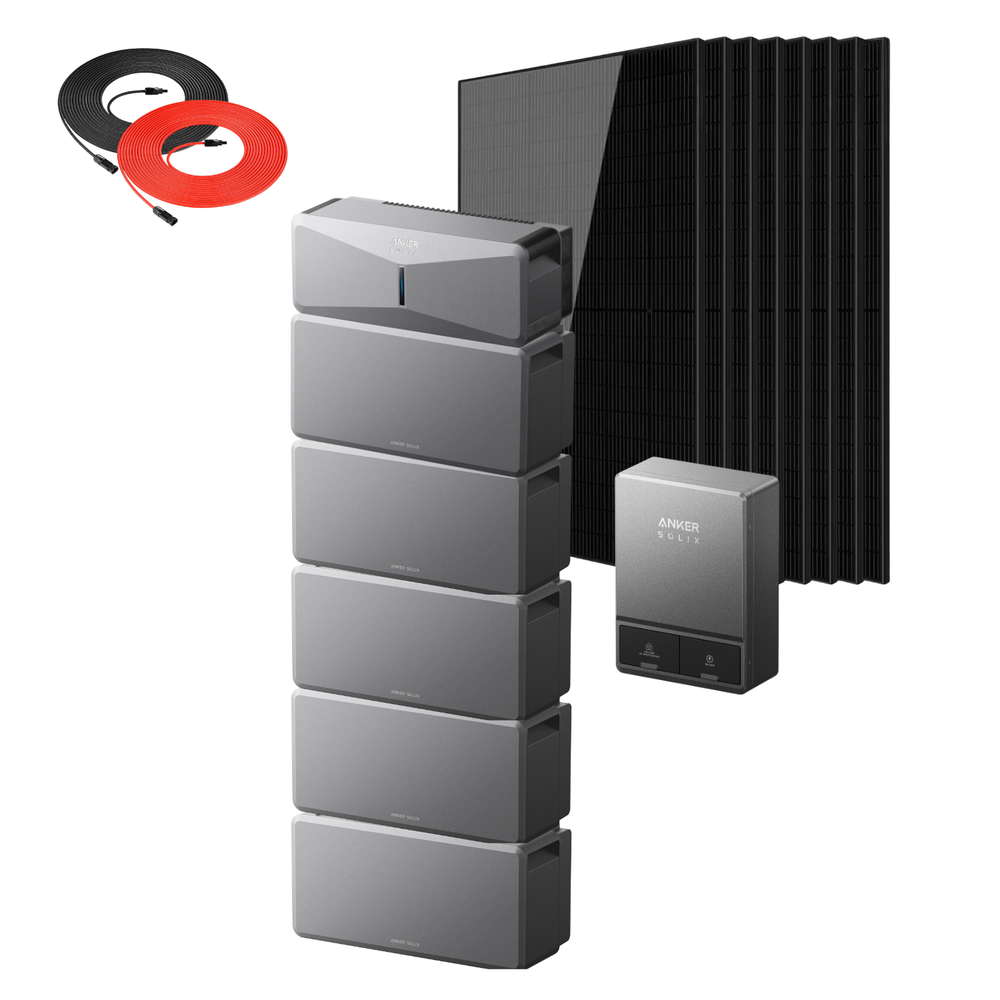Anker SOLIX E10 Smart Hybrid Whole-Home Backup System | 6-30kWh LiFePO4 Battery | 10-30kW Turbo Output | 9kW Solar Input | Smart Grid & Storm-Guard