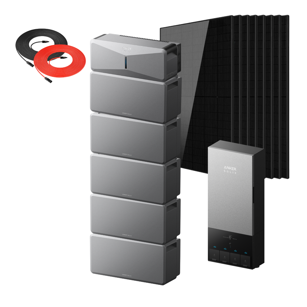 Anker SOLIX E10 Smart Hybrid Whole-Home Backup System | 6-30kWh LiFePO4 Battery | 10-30kW Turbo Output | 9kW Solar Input | Smart Grid & Storm-Guard