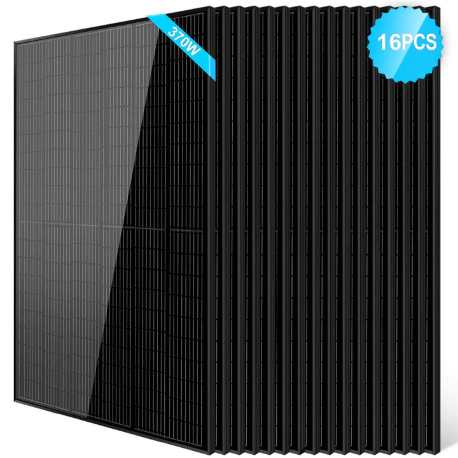 SunGold Power 370 Watt Monocrystalline Black Solar Panel