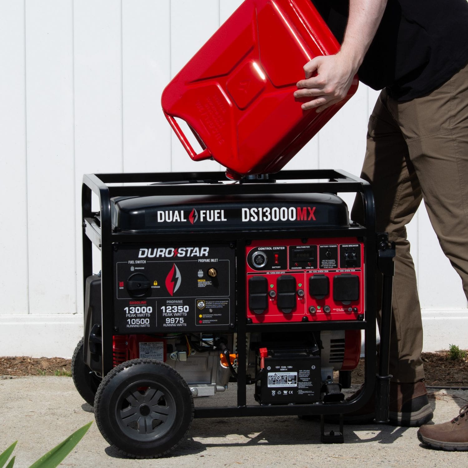 DuroStar DS13000MX Dual Fuel 10500W/13000W Portable Generator | CO Alert