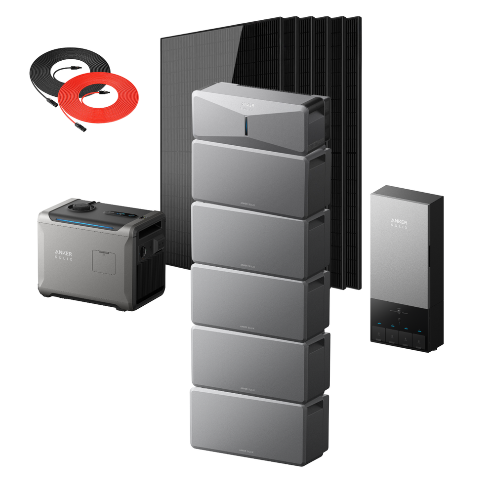 Anker SOLIX E10 Smart Hybrid Whole-Home Backup System | 6-30kWh LiFePO4 Battery | 10-30kW Turbo Output | 9kW Solar Input | Smart Grid & Storm-Guard