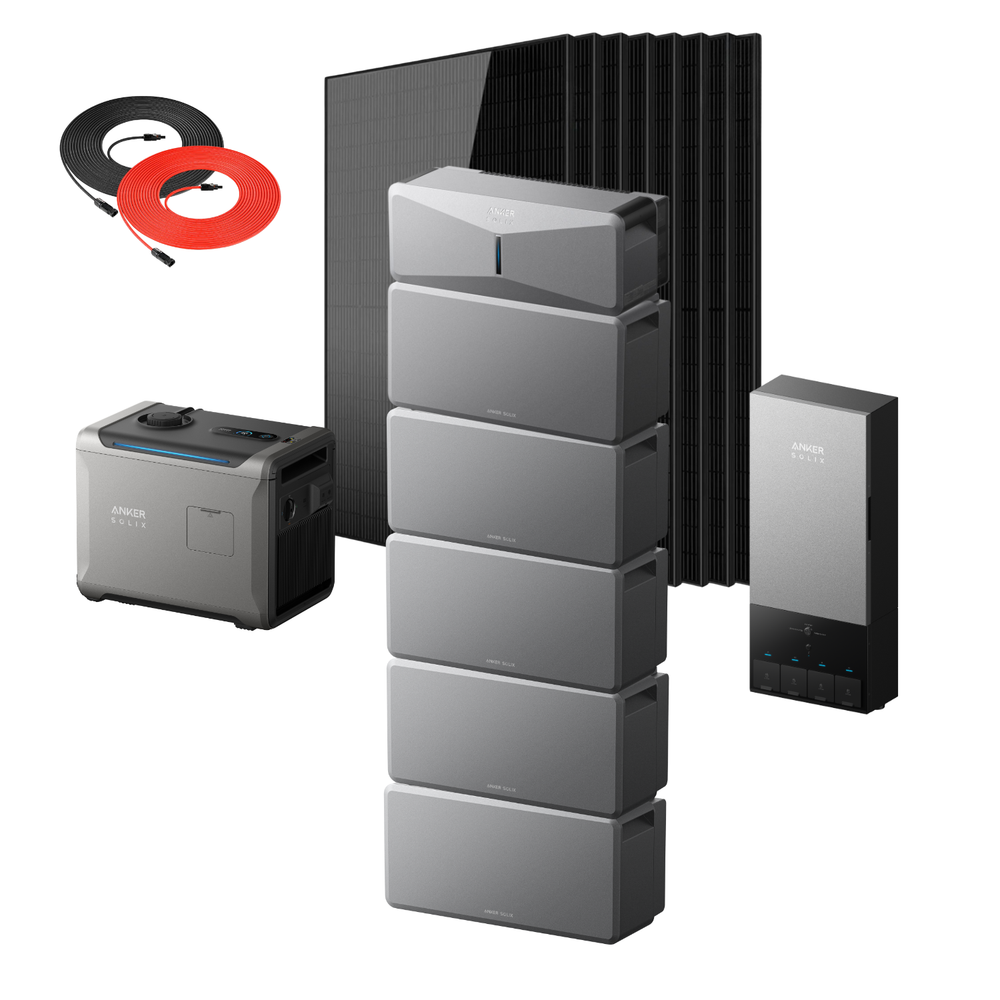 Anker SOLIX E10 Smart Hybrid Whole-Home Backup System | 6-30kWh LiFePO4 Battery | 10-30kW Turbo Output | 9kW Solar Input | Smart Grid & Storm-Guard
