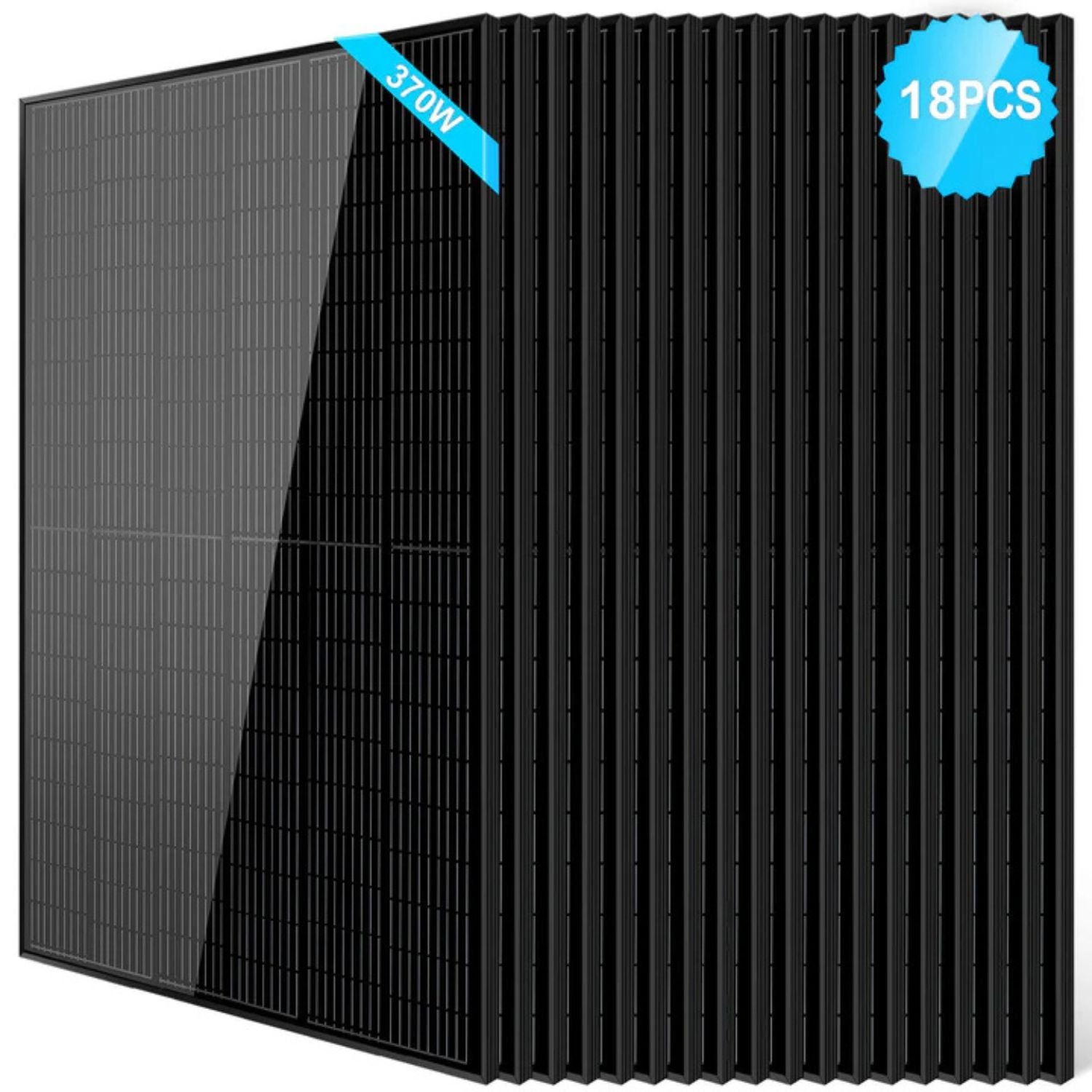 SunGold Power 370 Watt Monocrystalline Black Solar Panel