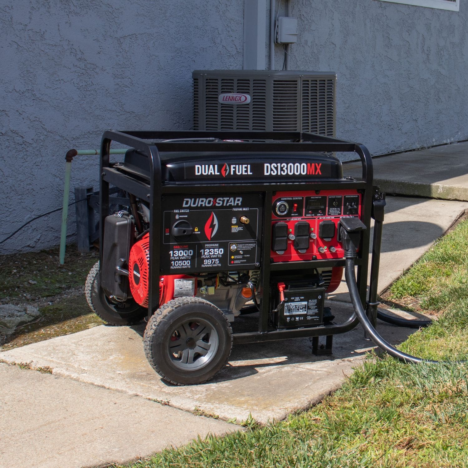 DuroStar DS13000MX Dual Fuel 10500W/13000W Portable Generator | CO Alert