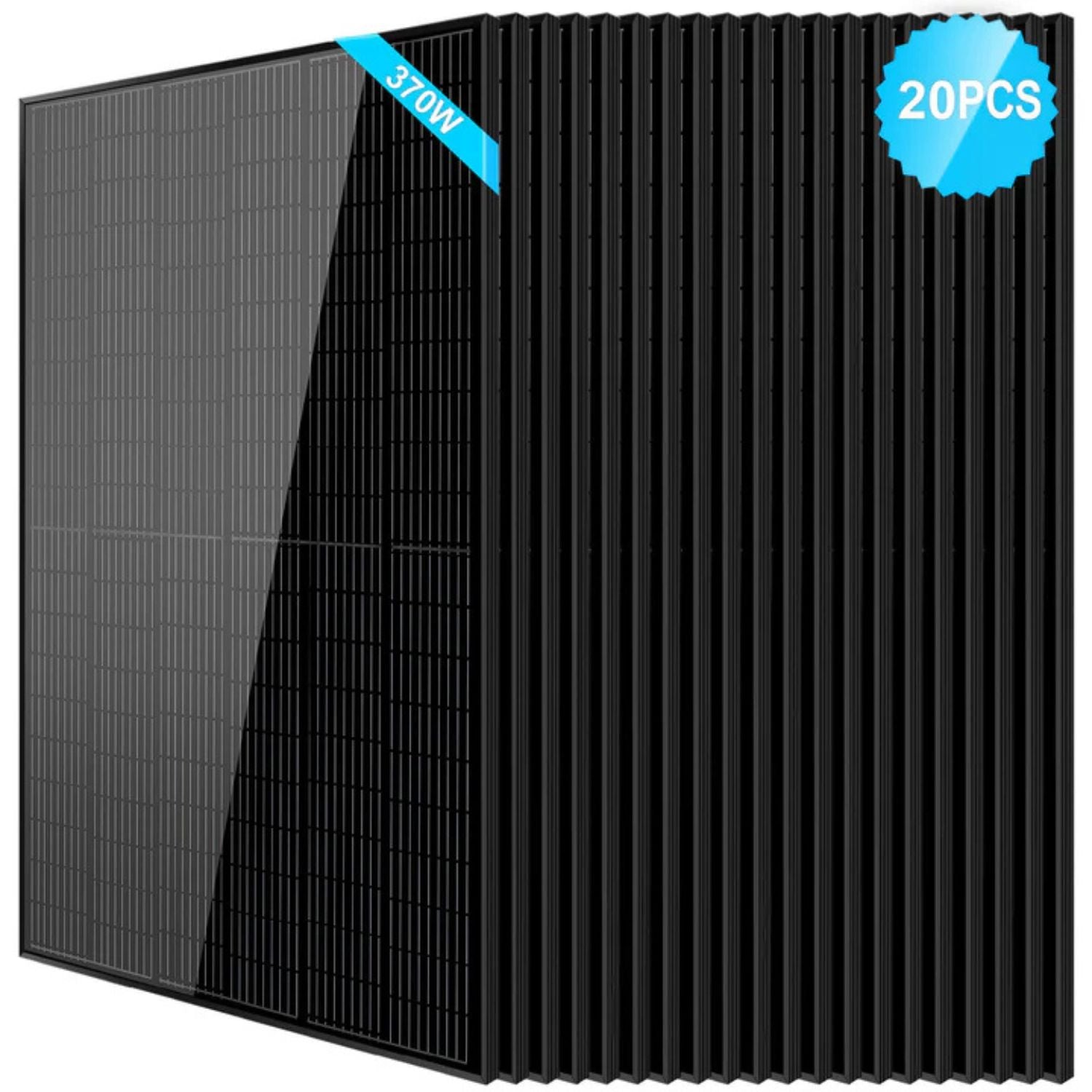 SunGold Power 370 Watt Monocrystalline Black Solar Panel