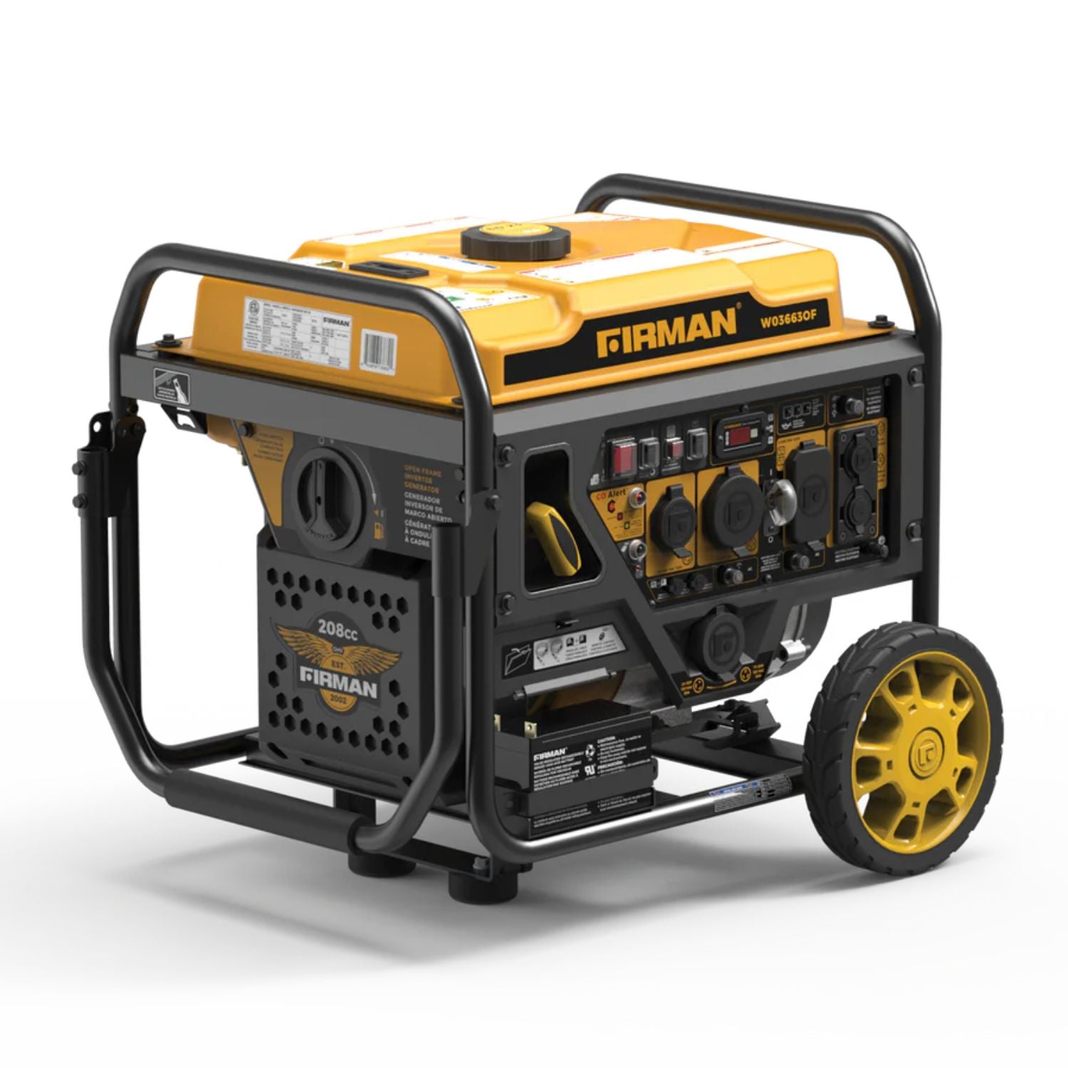 Firman W03663OF Gasoline 3650W/4500W Inverter Open Frame Portable Generator | Remote Start | CO Alert | EPA & CARB Approved