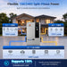 16kW inverter split-phase diagram with 120V loads on L1 and L2, 240V appliance loads and 130 percent unbalanced load