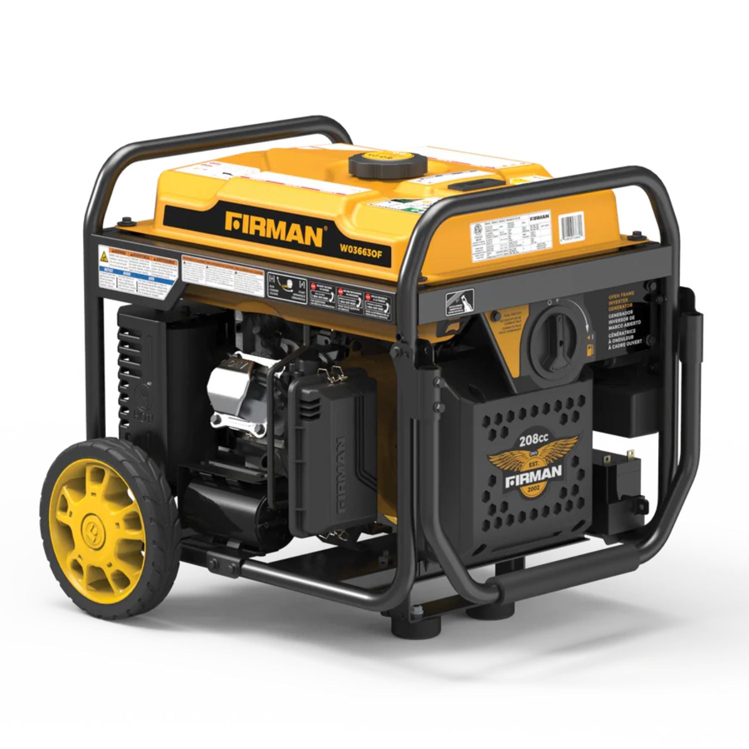 Firman W03663OF Gasoline 3650W/4500W Inverter Open Frame Portable Generator | Remote Start | CO Alert | EPA & CARB Approved