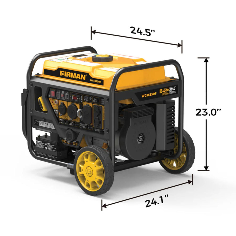 Firman W03663OF Gasoline 3650W/4500W Inverter Open Frame Portable Generator | Remote Start | CO Alert