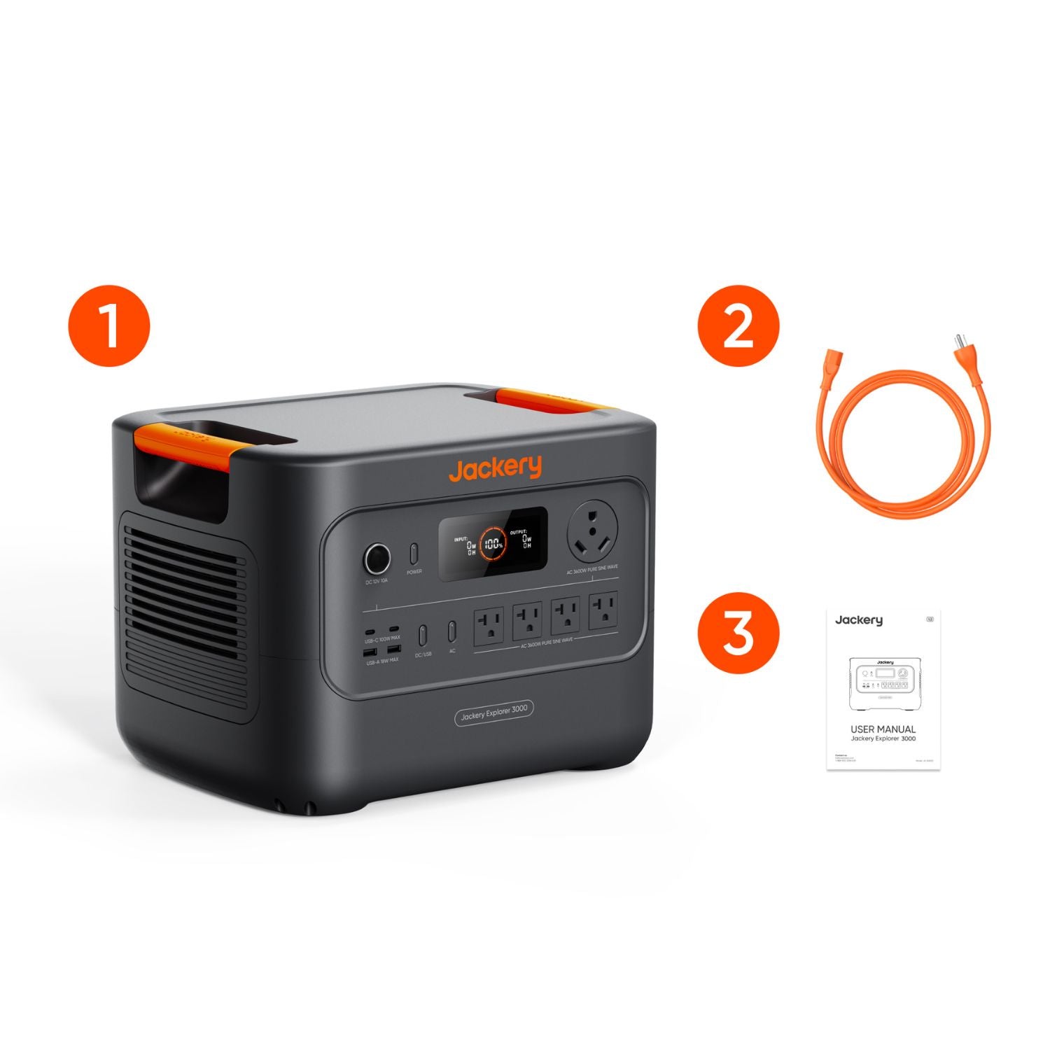 Jackery HomePower 3000 Portable Power Station inclusions