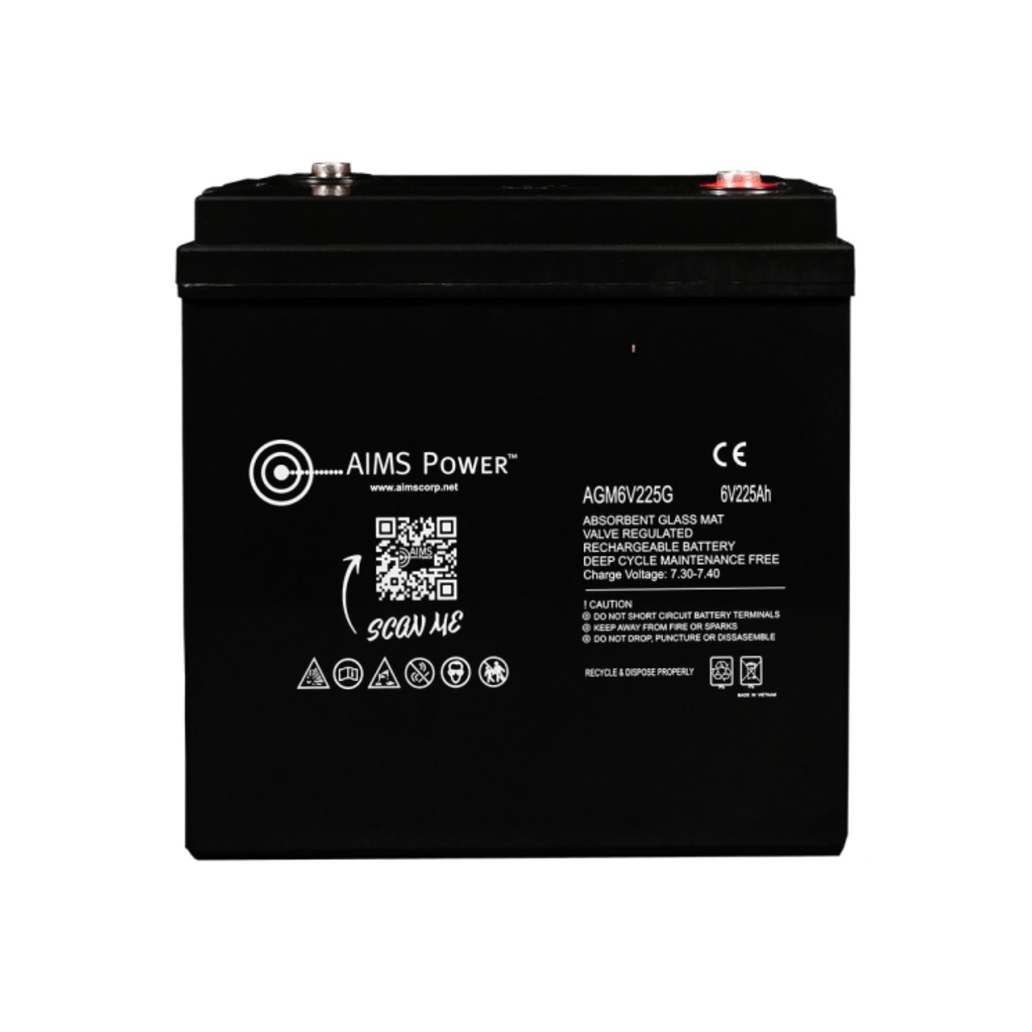 AIMS Power 6V 225Ah AGM Deep-Cycle Heavy Duty GC2 Battery