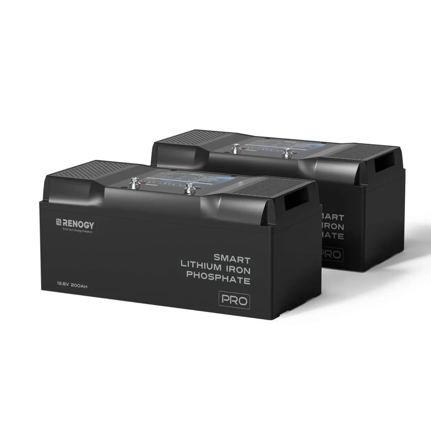 two Renogy 12V 200Ah Pro Smart Lithium Battery
