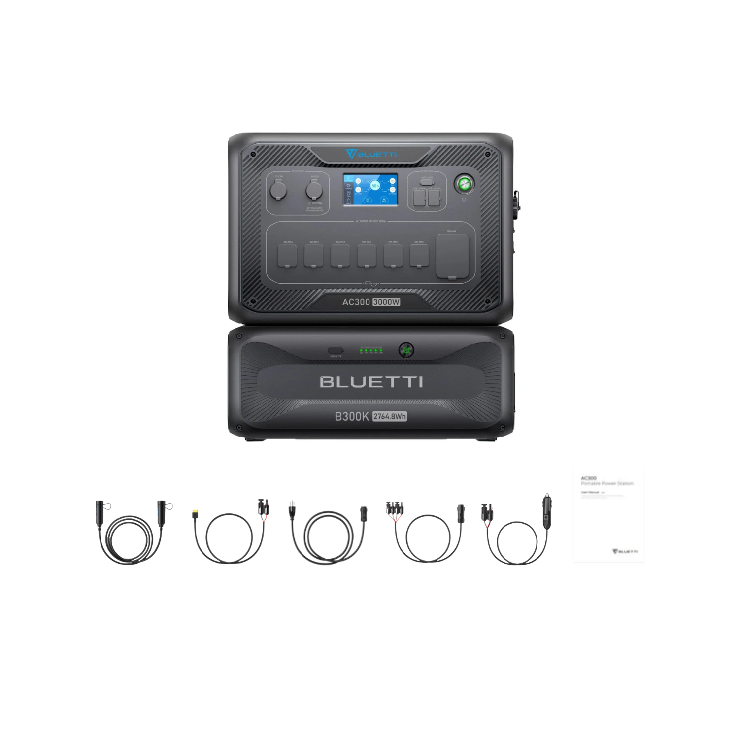 BLUETTI AC300 Home Battery Backup Generator | 3072Wh | 6000W | 2400W Solar  Input 1 x AC300 Inverter + 1 x B300K Expansion Battery | 2.7kWh