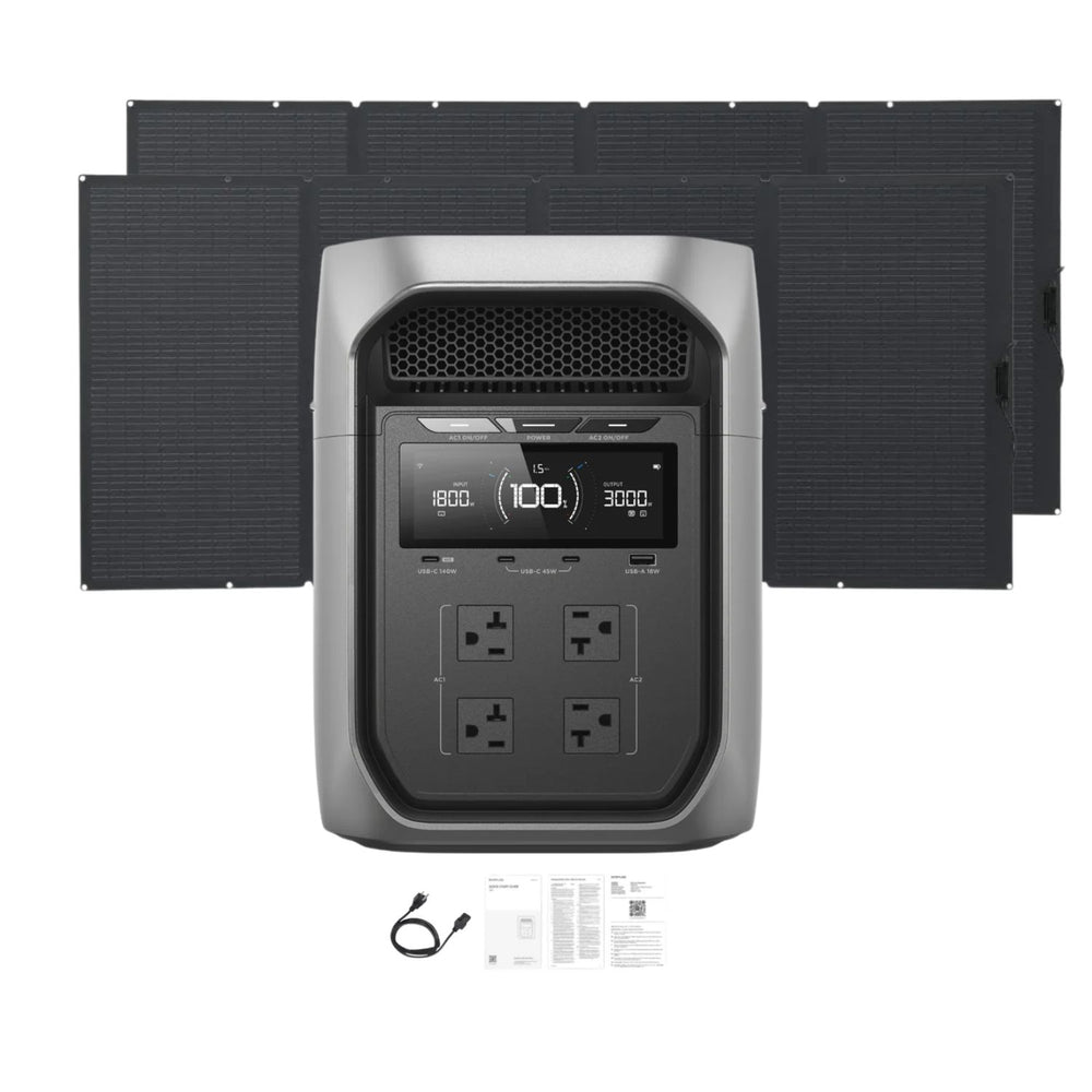 EcoFlow DELTA 3 Max Plus Portable Power Station | 2048Wh | 3000W | 1000W Solar Input