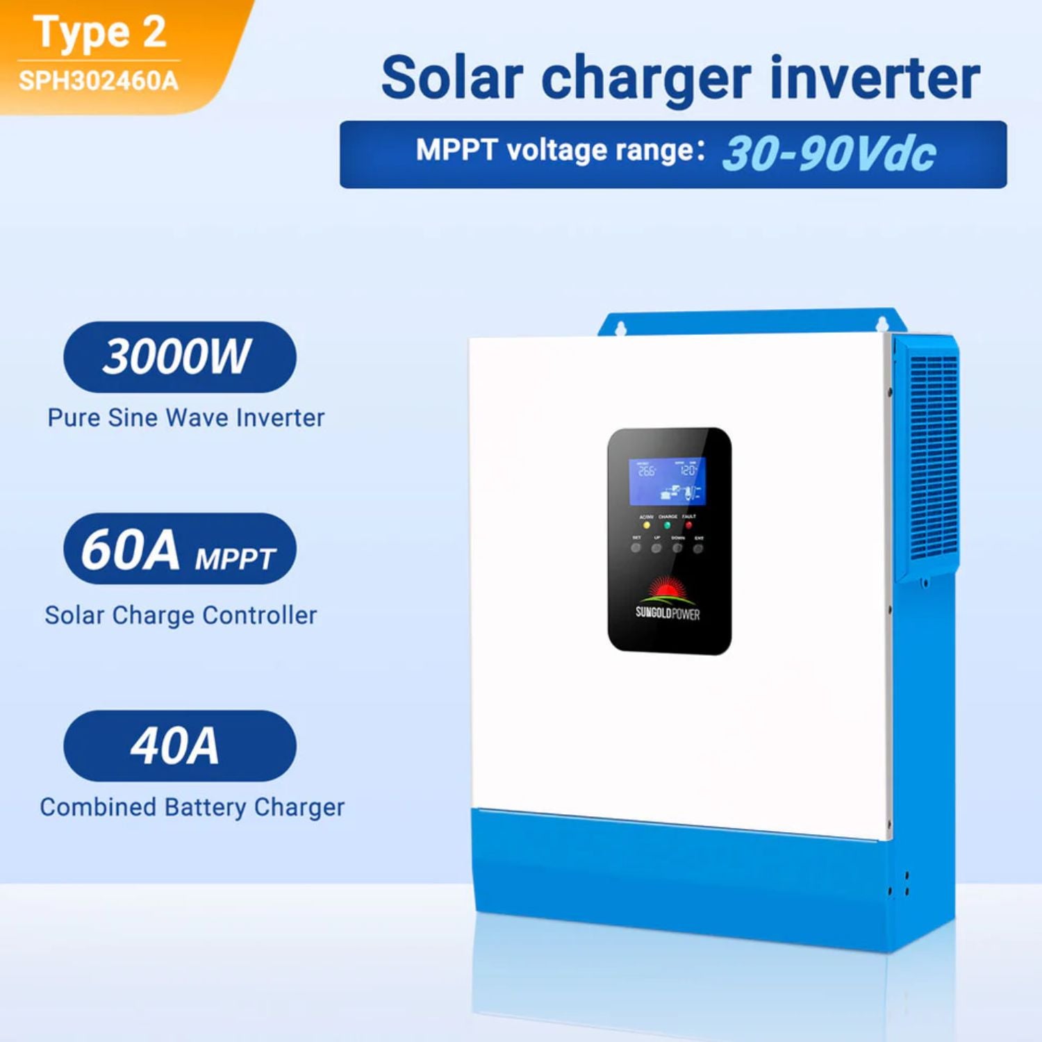 SunGold Power 3000W 24V Solar Inverter Charger