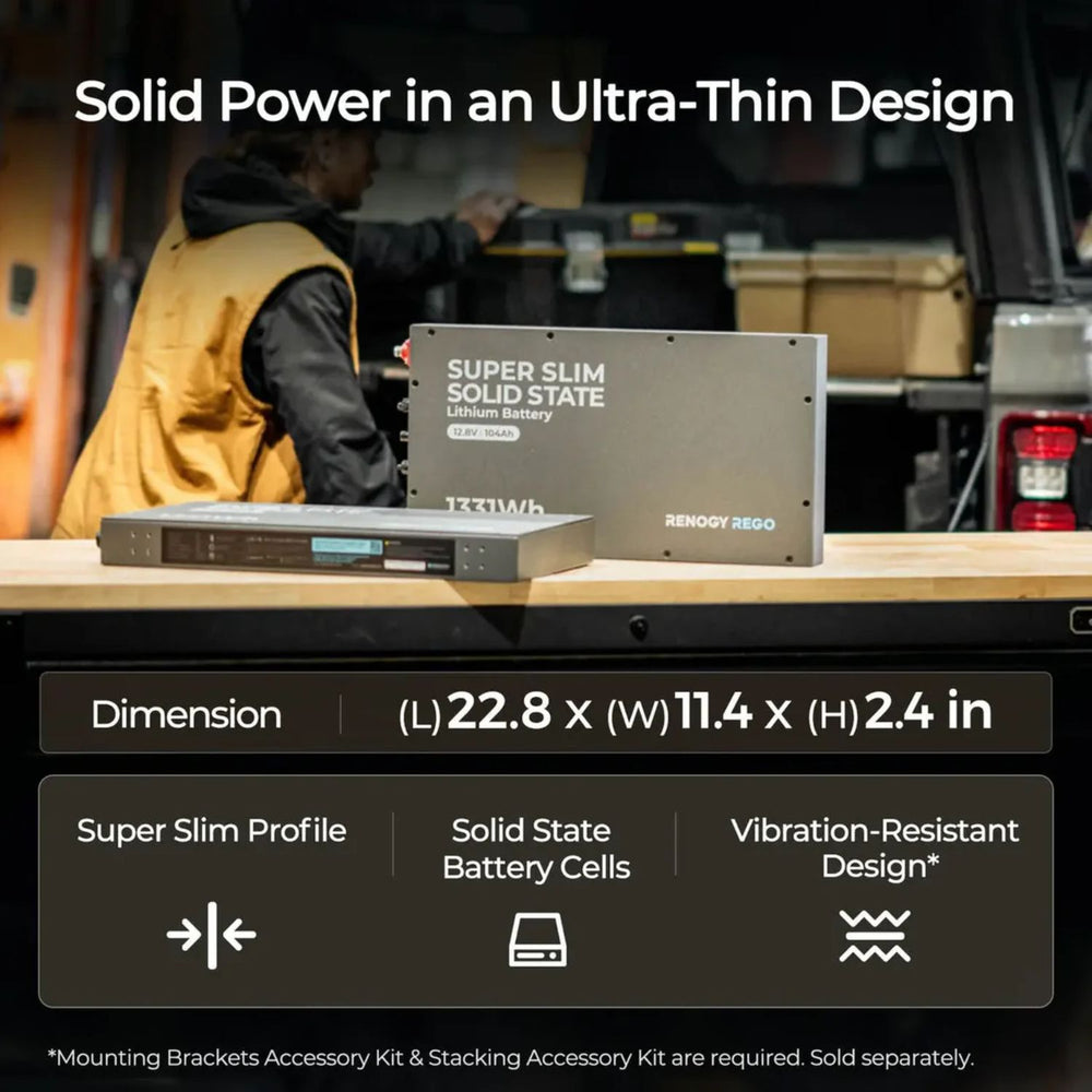 Renogy REGO Series 12V 104Ah Super Slim Lithium Iron Phosphate Battery