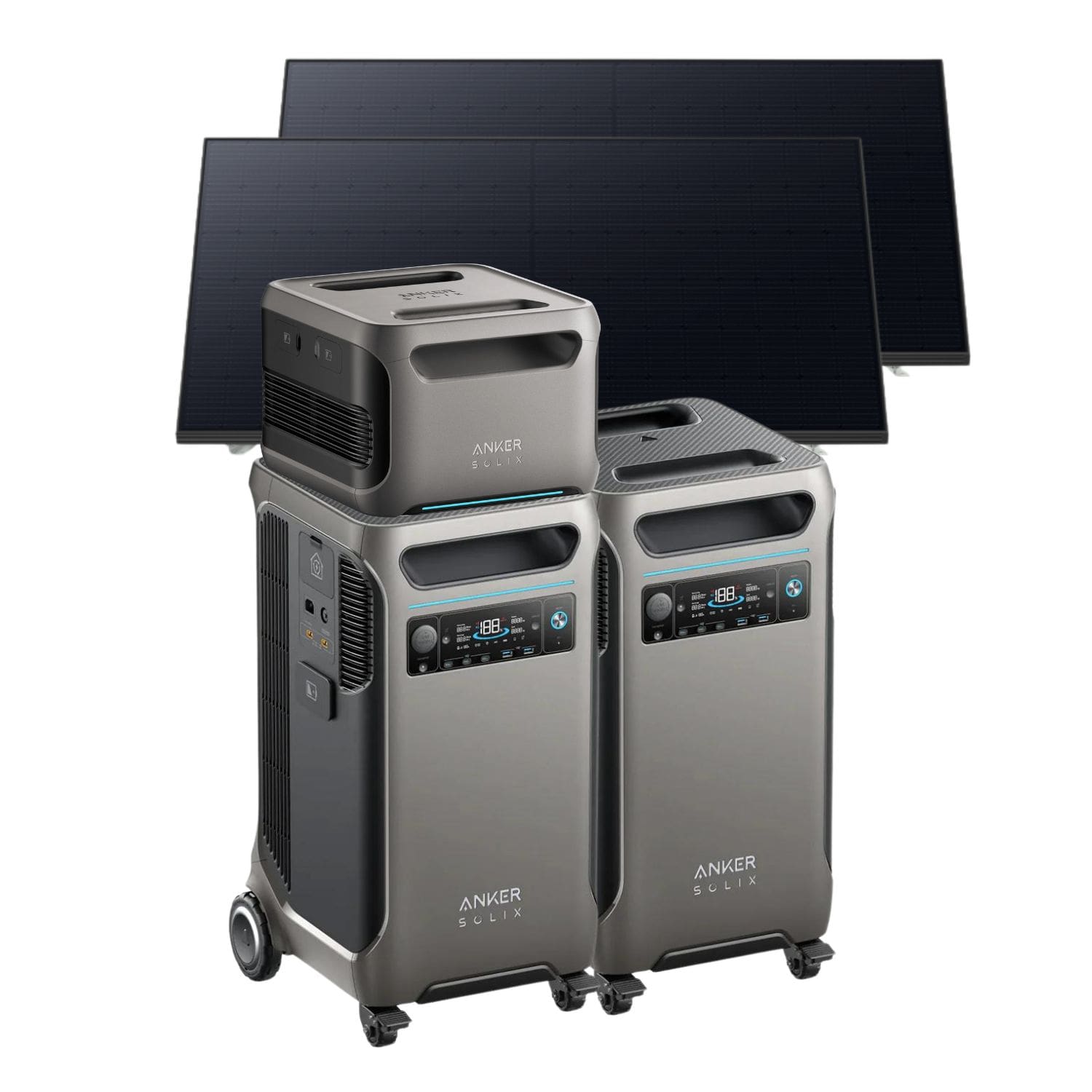 2 Anker SOLIX F3800 Portable Power Station with 1 x BP3800 Battery and 2 x 410W Rigid Solar Panels