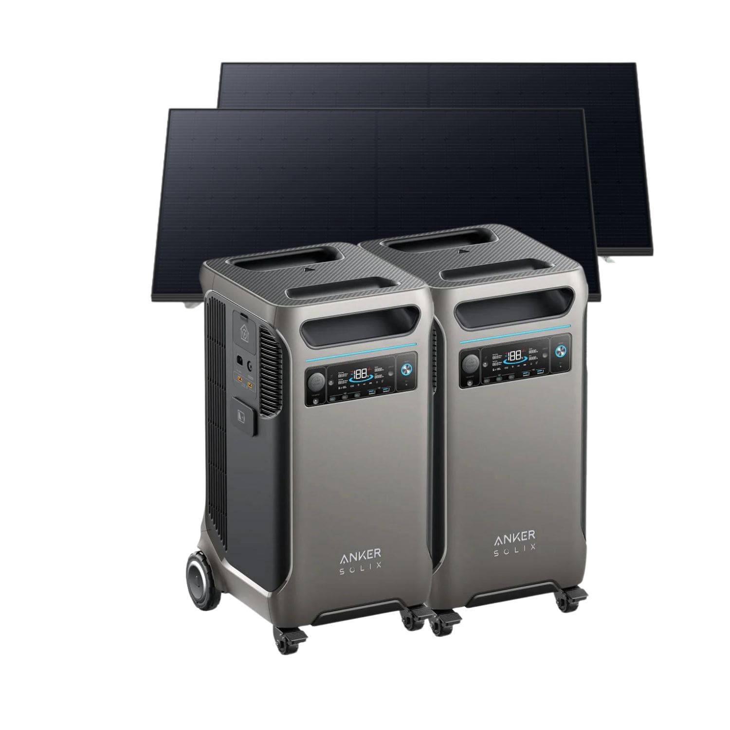 2 Anker SOLIX F3800 Portable Power Station with 2 x 410W Rigid Solar Panels