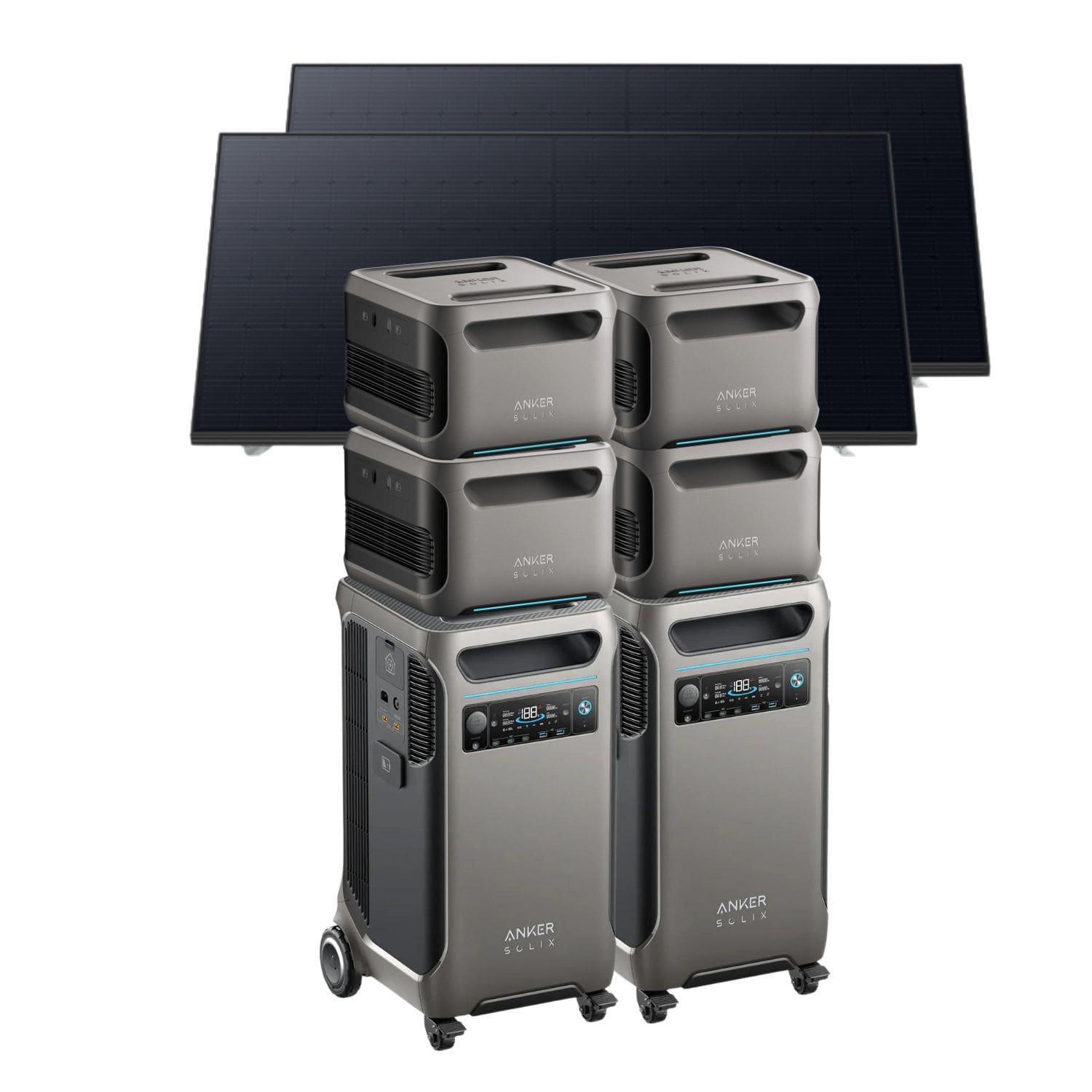 2 Anker SOLIX F3800 Portable Power Station with 4 x BP3800 Battery and 2 x 410W Rigid Solar Panels