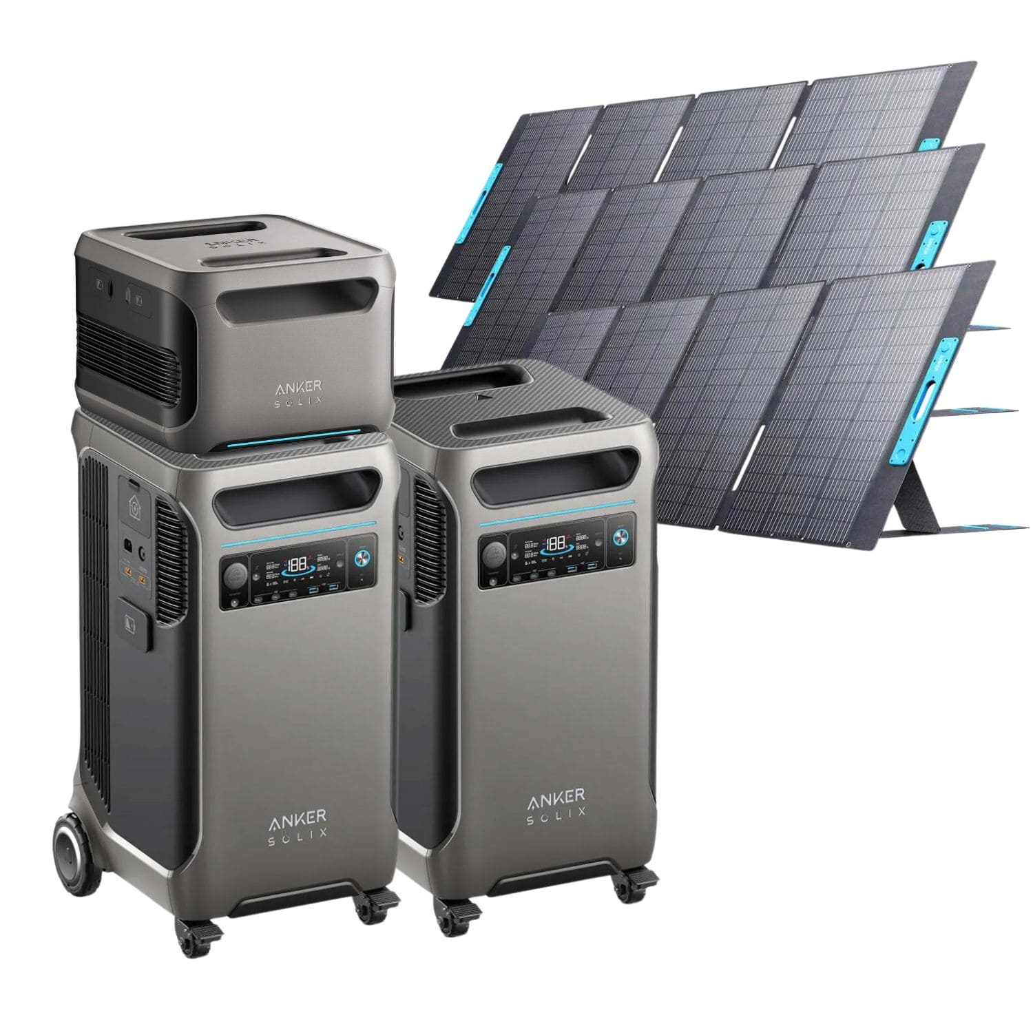 2 Anker SOLIX F3800 with 1 Expansion Battery and 3 400W Solar Panels
