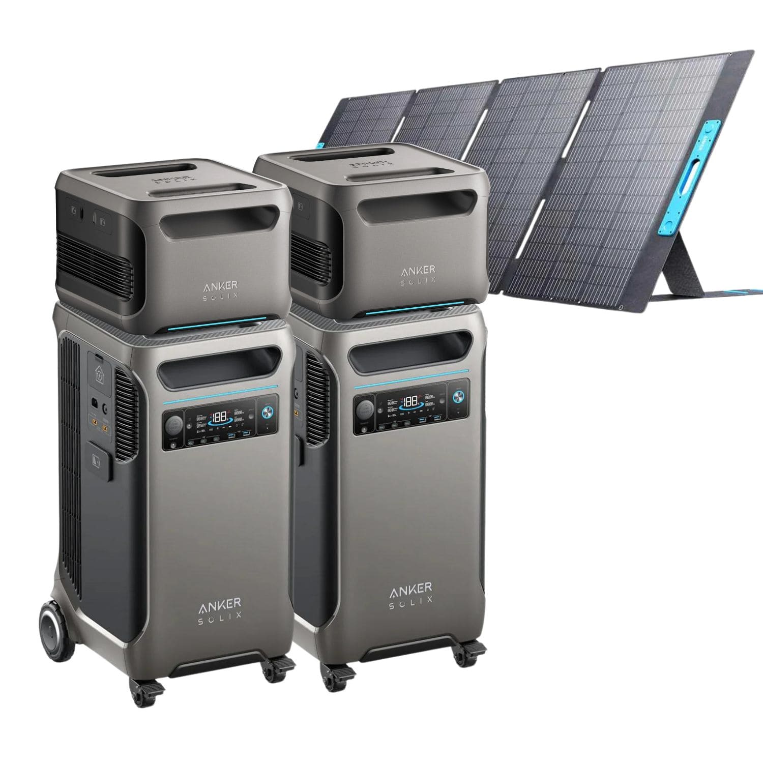 2 Anker SOLIX F3800 with 2 Expansion Battery and 1 400W Solar Panels