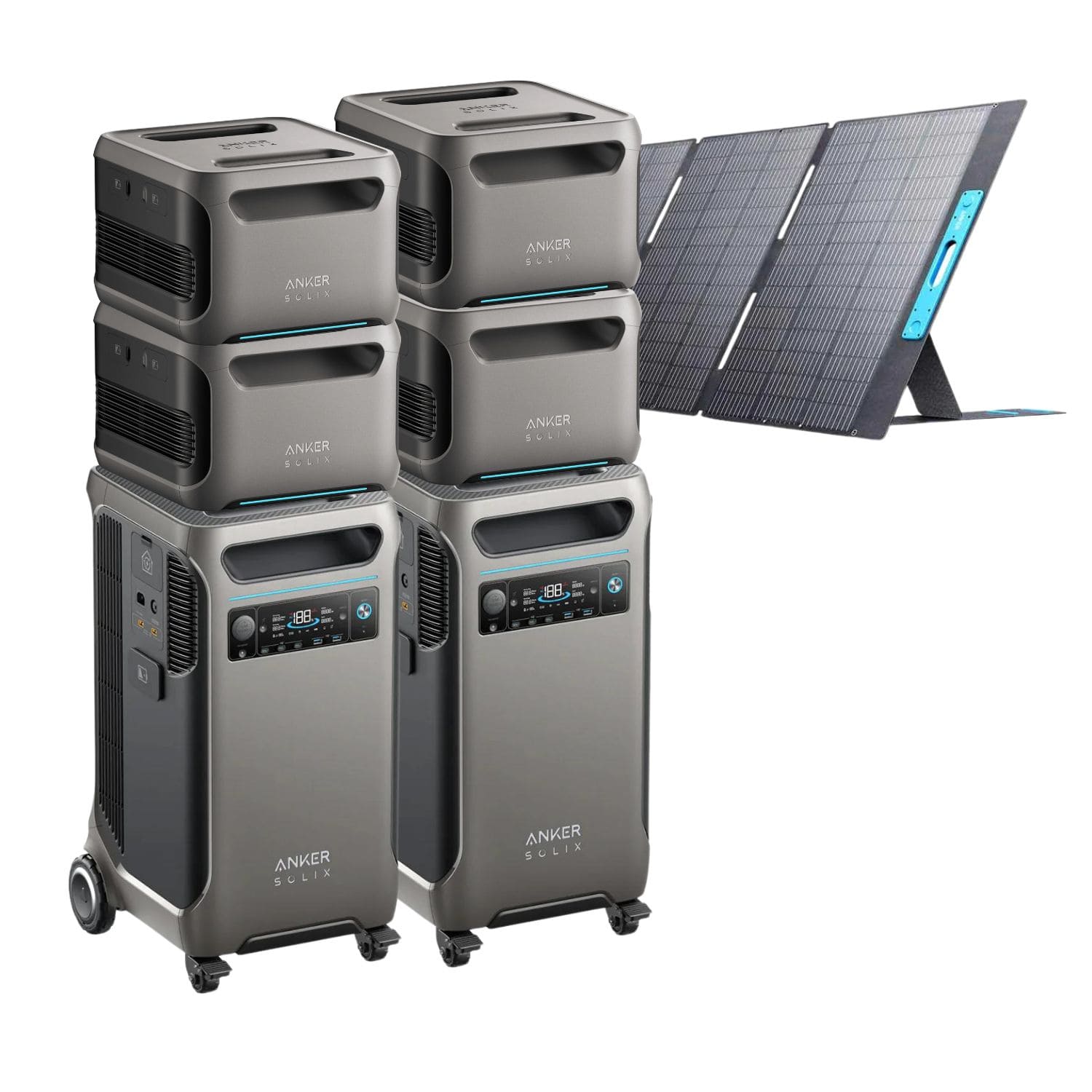 2 Anker SOLIX F3800 with 4 Expansion Battery and 1 400W Solar Panels