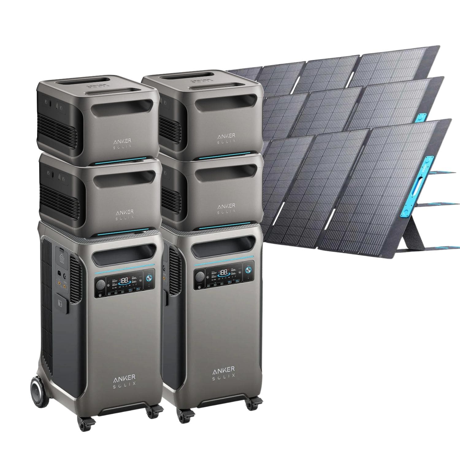 2 Anker SOLIX F3800 with 4 Expansion Battery and 3 400W Solar Panels
