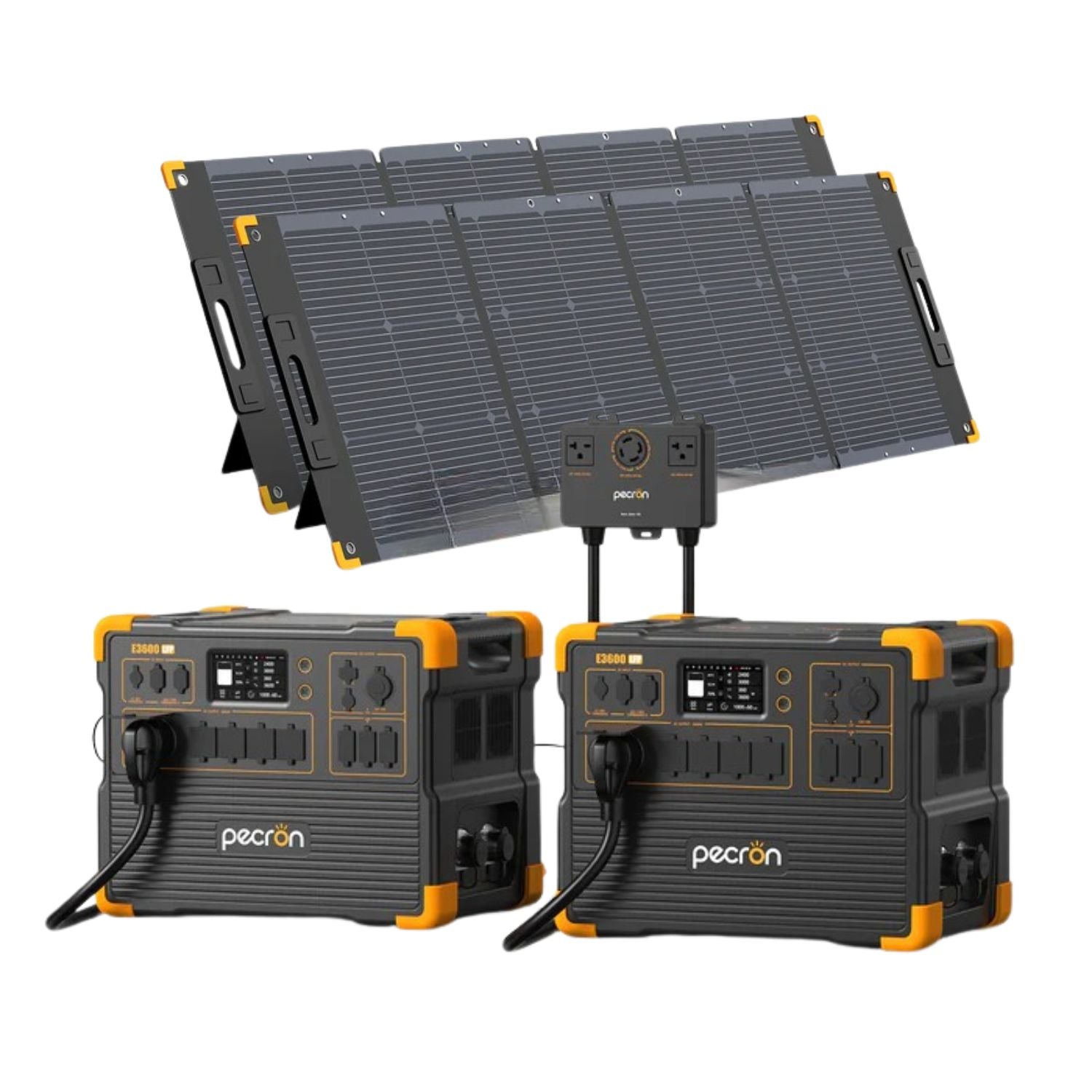 2 Pecron E3600LFP Portable Power Station with 2 300W Portable Solar Panels