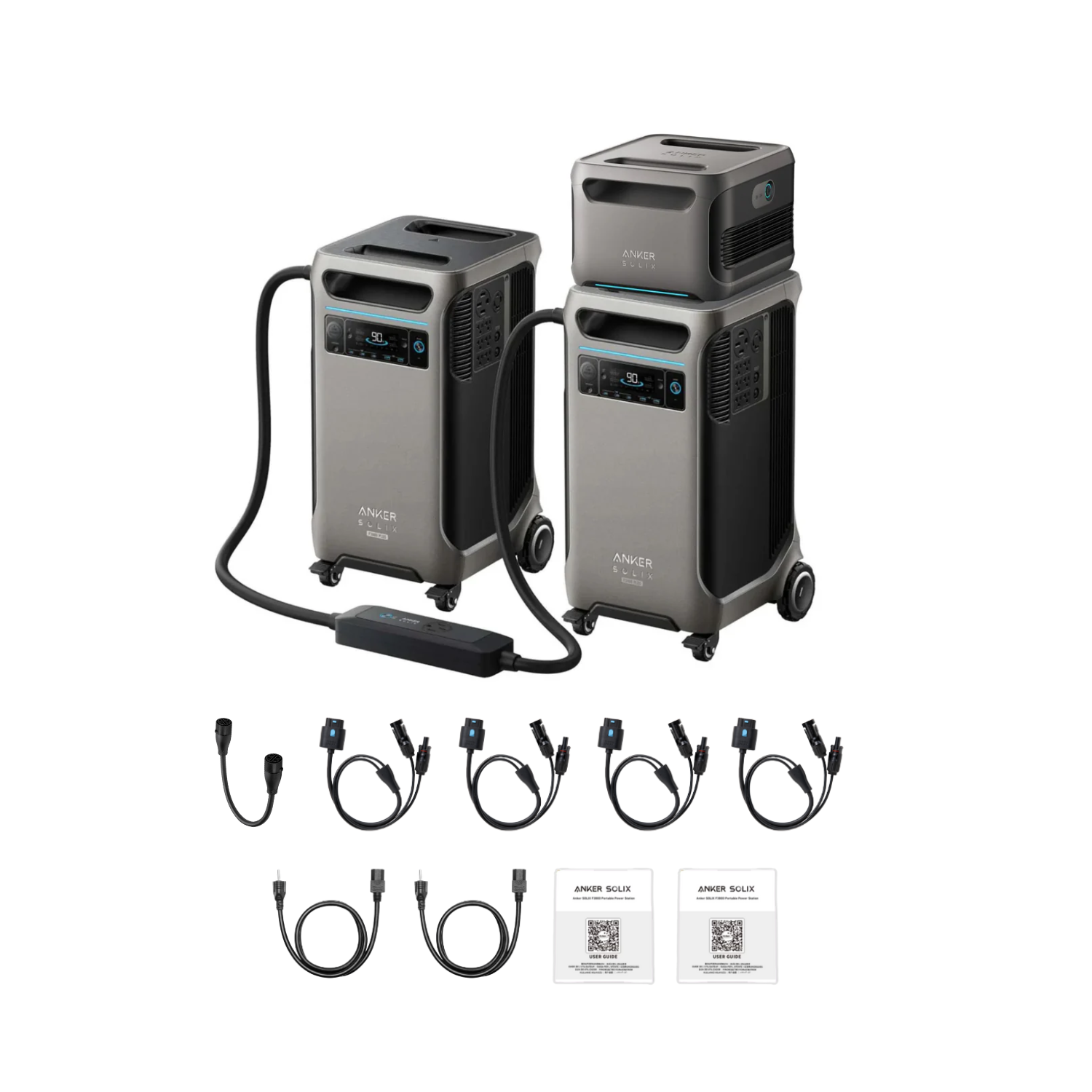 2 x Anker SOLIX F3800 Plus Portable Power Station + Double Voltage Hub + 1 x Expansion Battery Inclusions
