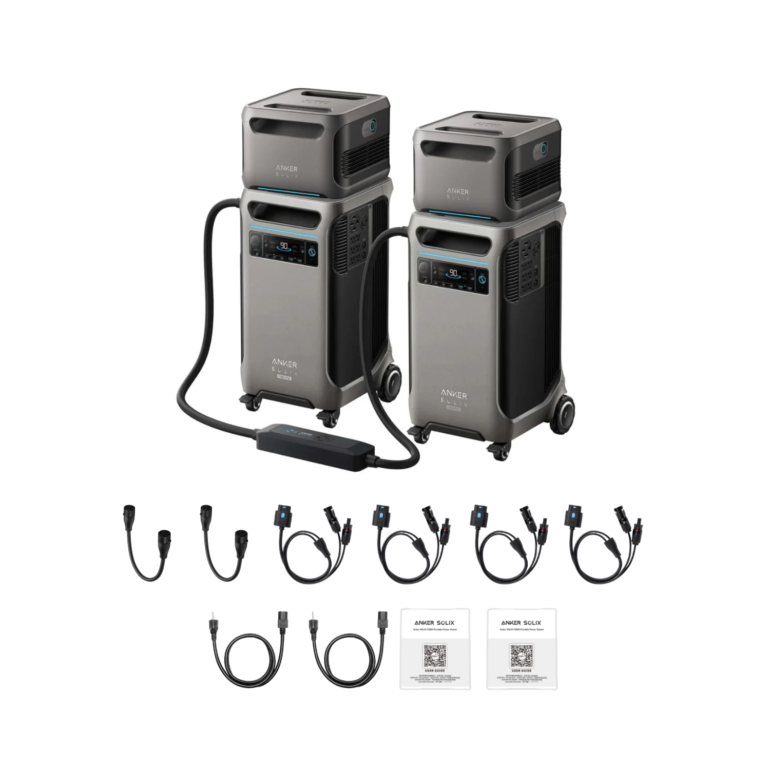 2 x Anker SOLIX F3800 Plus Portable Power Station + Double Voltage Hub + 2 x Expansion Battery Inclusions
