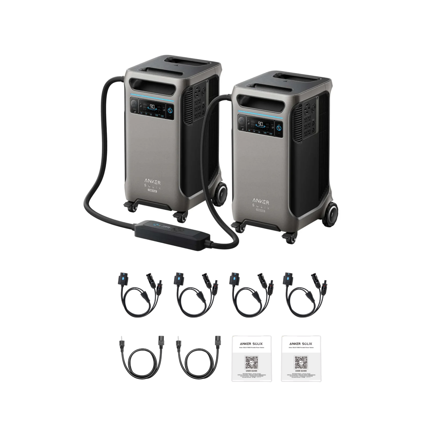 2 x Anker SOLIX F3800 Plus Portable Power Station + Double Voltage Hub Inclusions