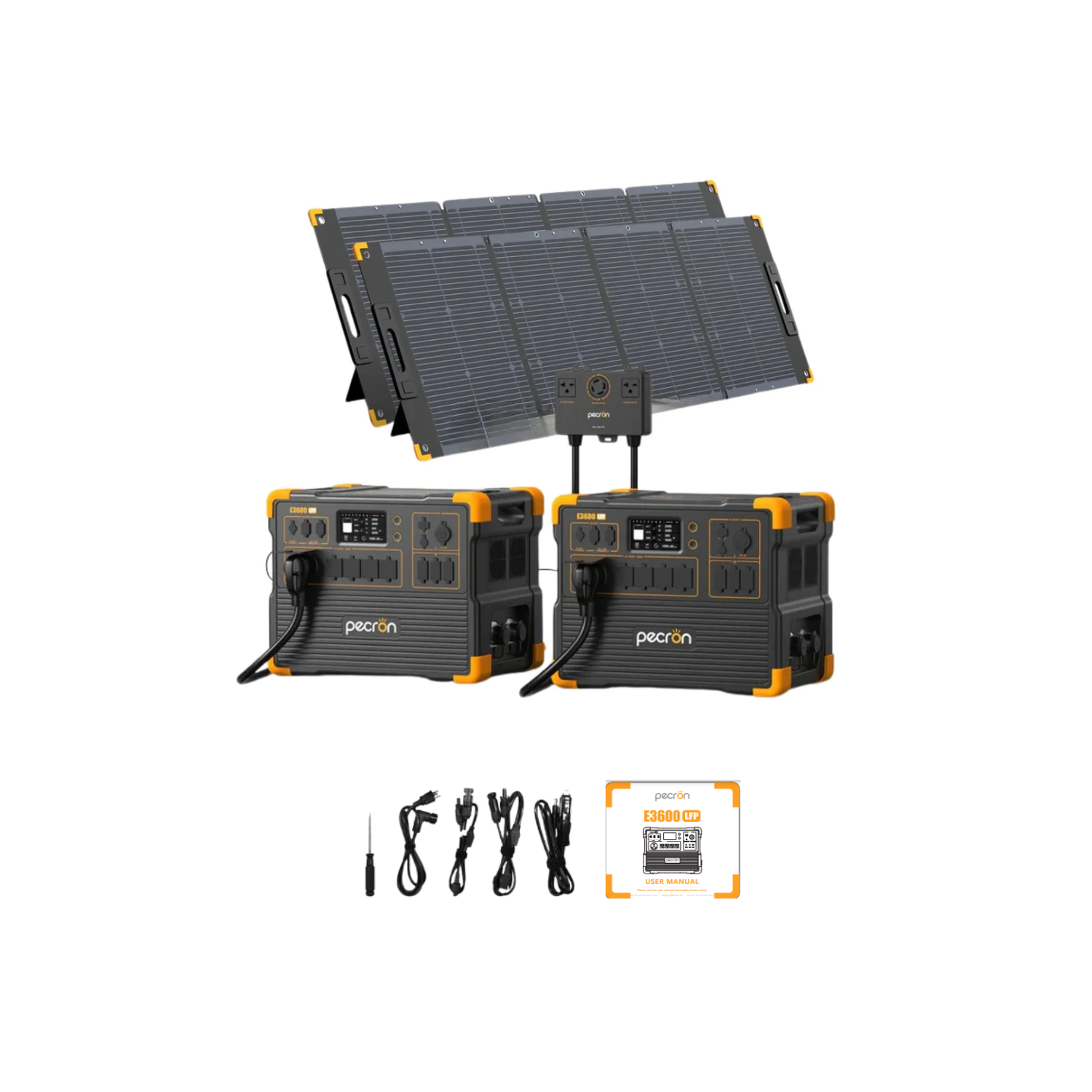 2 x E3600LFP Power Stations | 240V + + 2 x 300W Portable Solar Panels Inclusions
