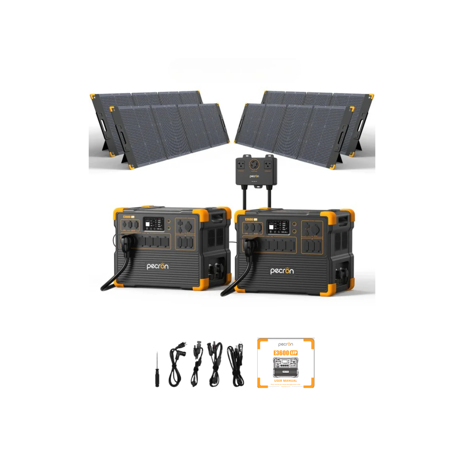2 x E3600LFP Power Stations | 240V + 4 x 300W Portable Solar Panels Inclusions