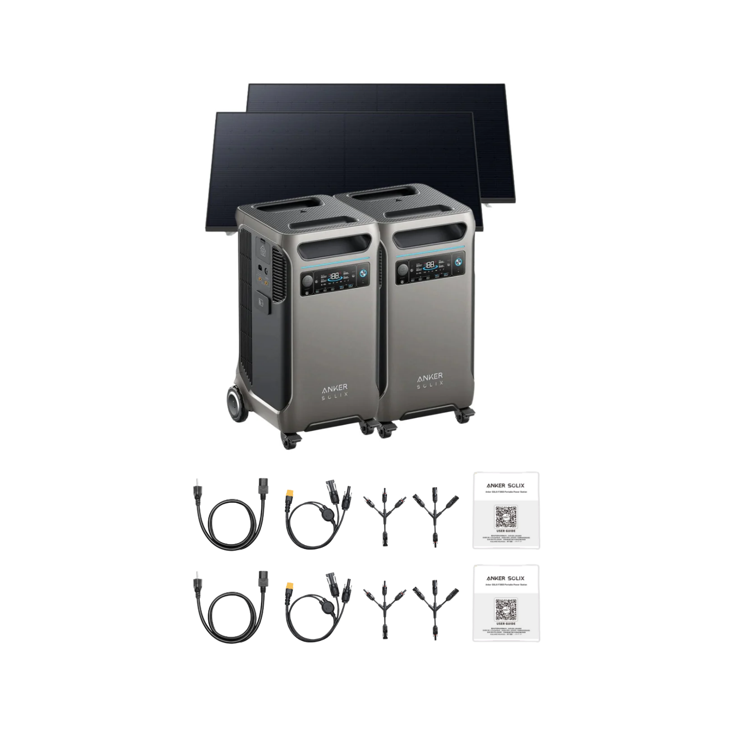 2 x SOLIX F3800 + Double Power Hub + 2 x 410 W Rigid Solar Panel Inclusions
