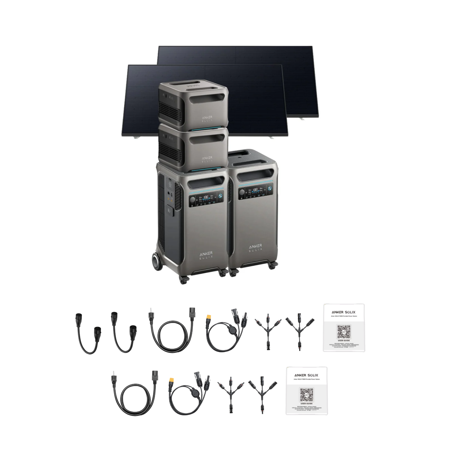 2 x SOLIX F3800 + Double Power Hub + 2 x Expansion Battery + 2 x 410W Rigid Solar Panel Inclusions 