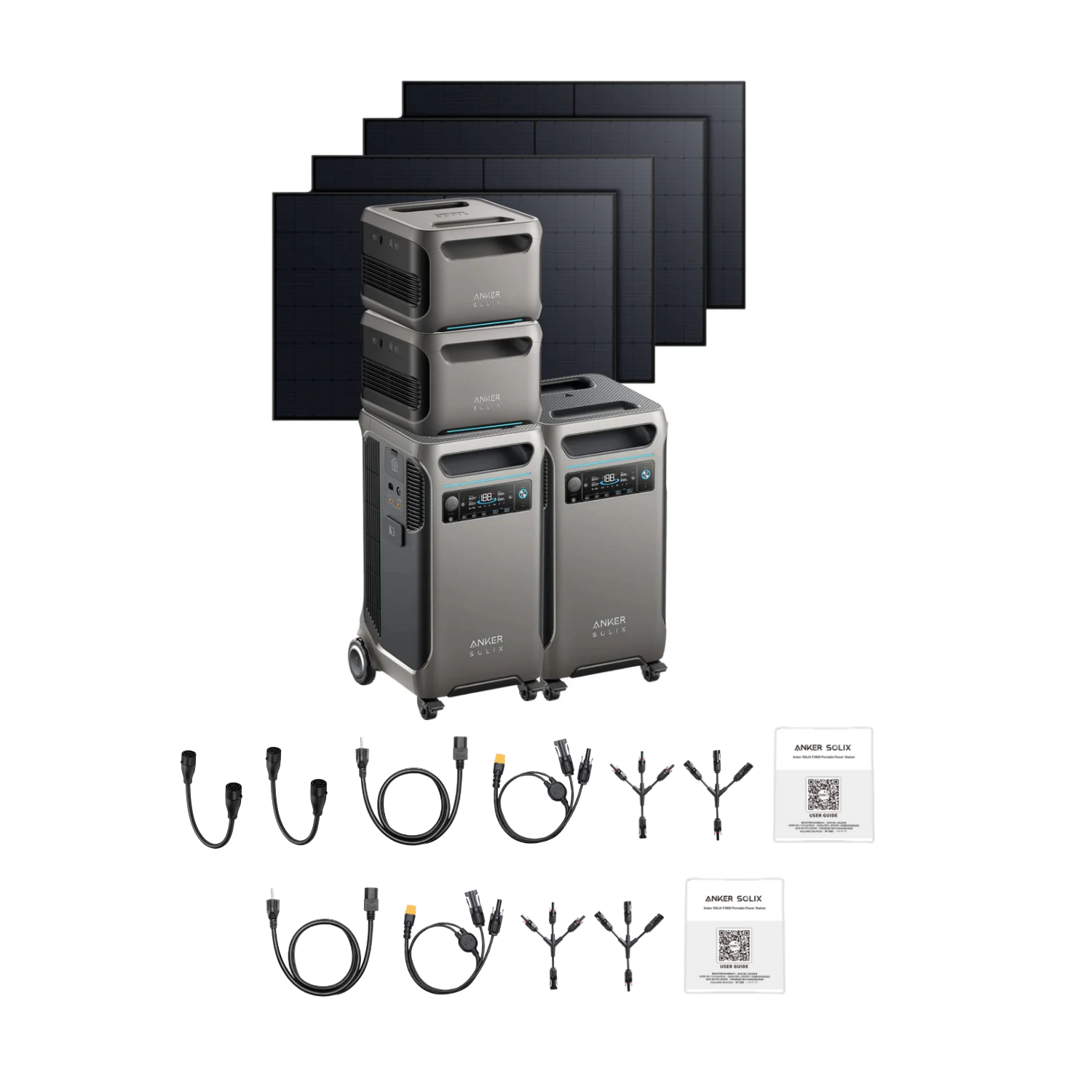 2 x SOLIX F3800 + Double Power Hub + 2 x Expansion Battery + 4 x 410W Rigid Solar Panel Inclusions 