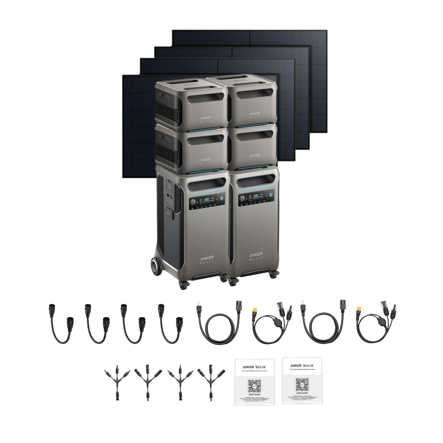 2 x SOLIX F3800 + Double Power Hub + 4 x Expansion Battery + 4 x 410W Rigid Solar Panel Inclusions 