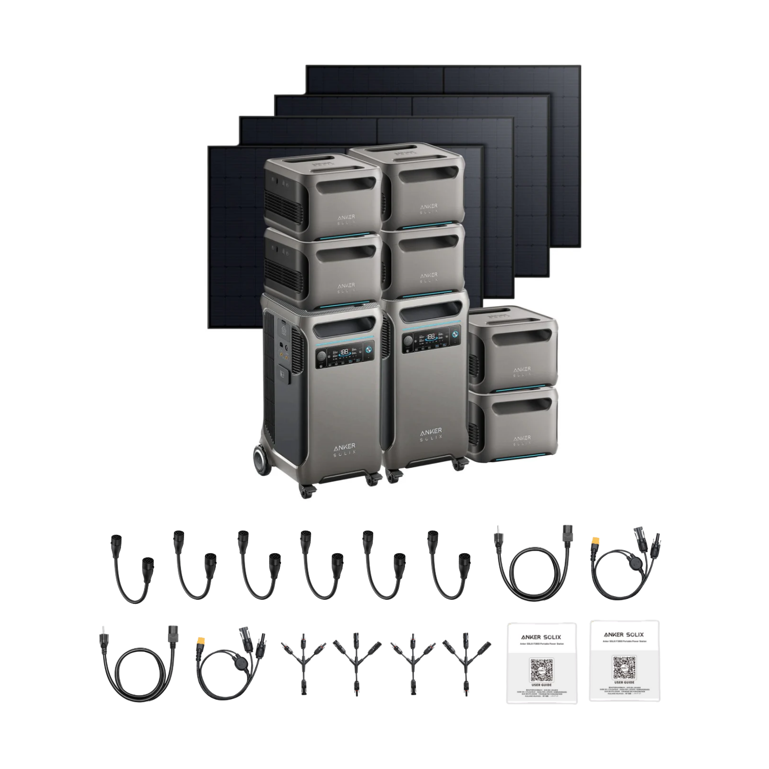 2 x SOLIX F3800 + Double Power Hub + 6 x Expansion Battery + 4 x 410W Rigid Solar Panel Inclusions 