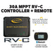 30A MPPT RV-C Controller and Remote with Go Power! branding on a white background