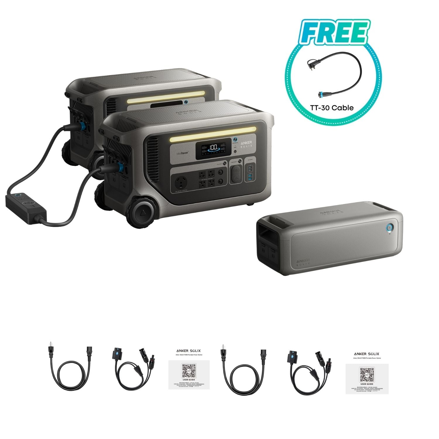 Anker SOLIX F3000 Portable Power Station | 3072Wh | 3600W | 2400W Solar Input