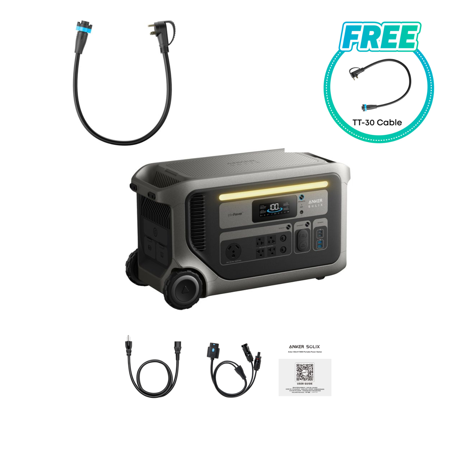 Anker SOLIX F3000 Portable Power Station | 3072Wh | 3600W | 2400W Solar Input