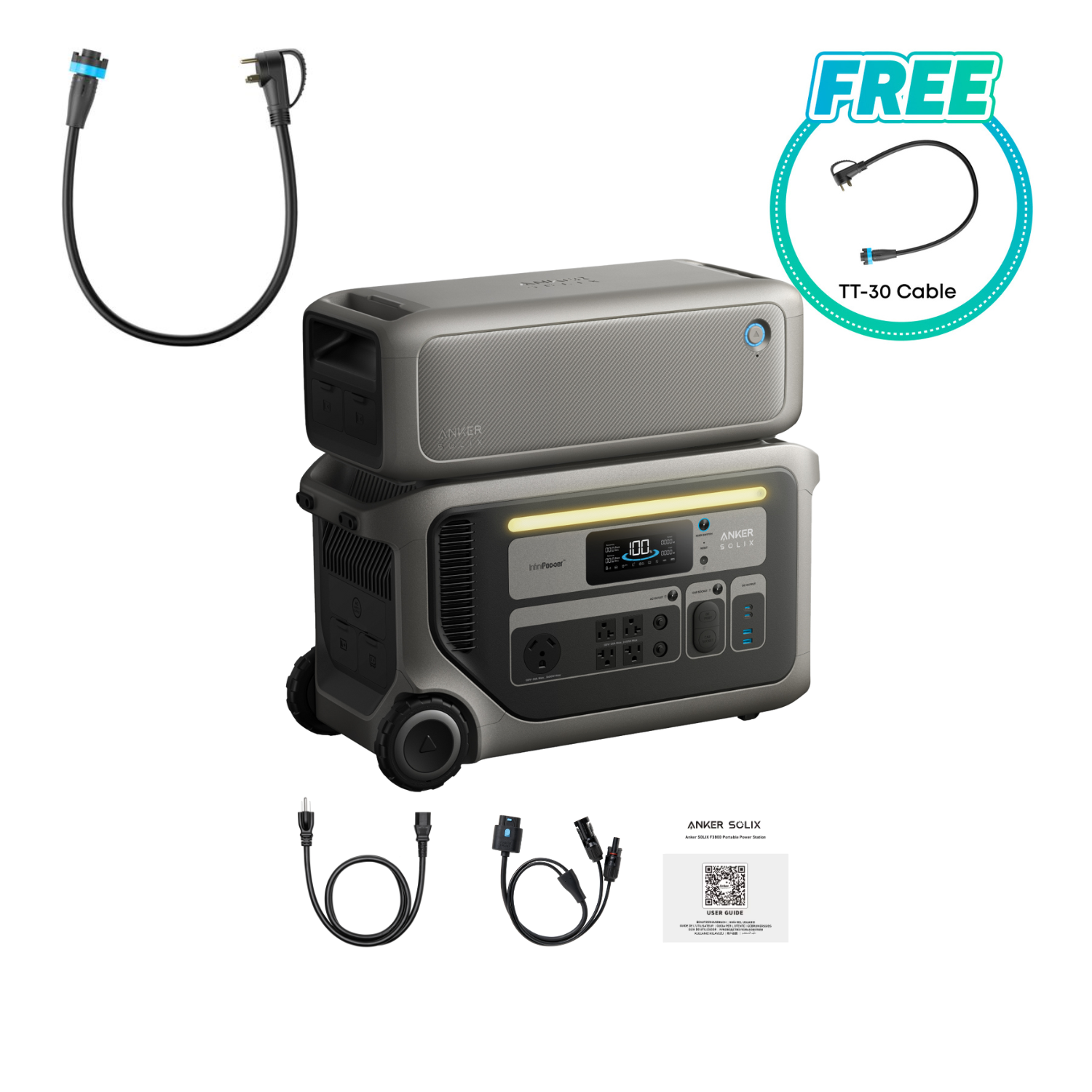 Anker SOLIX F3000 Portable Power Station | 3072Wh | 3600W | 2400W Solar Input