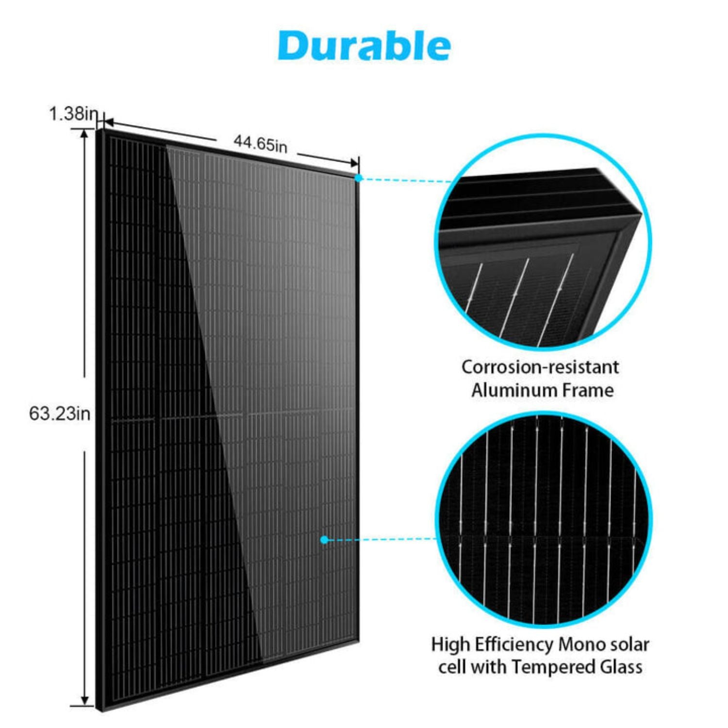 SunGold Power 370 Watt Monocrystalline Black Solar Panel