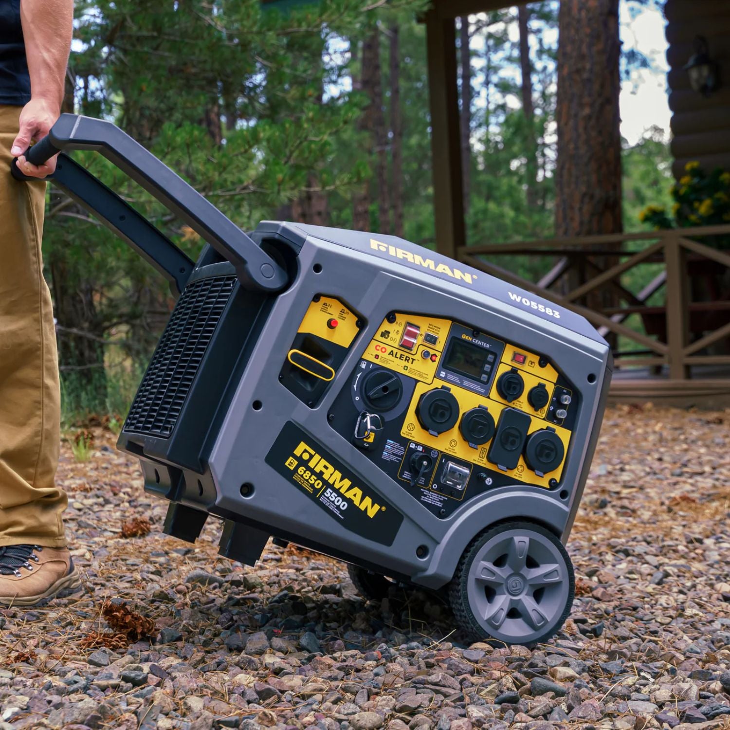 Firman W05583 Gasoline 5500W/6850W Inverter Portable Generator | Remote Start | 120/240V | CO Alert