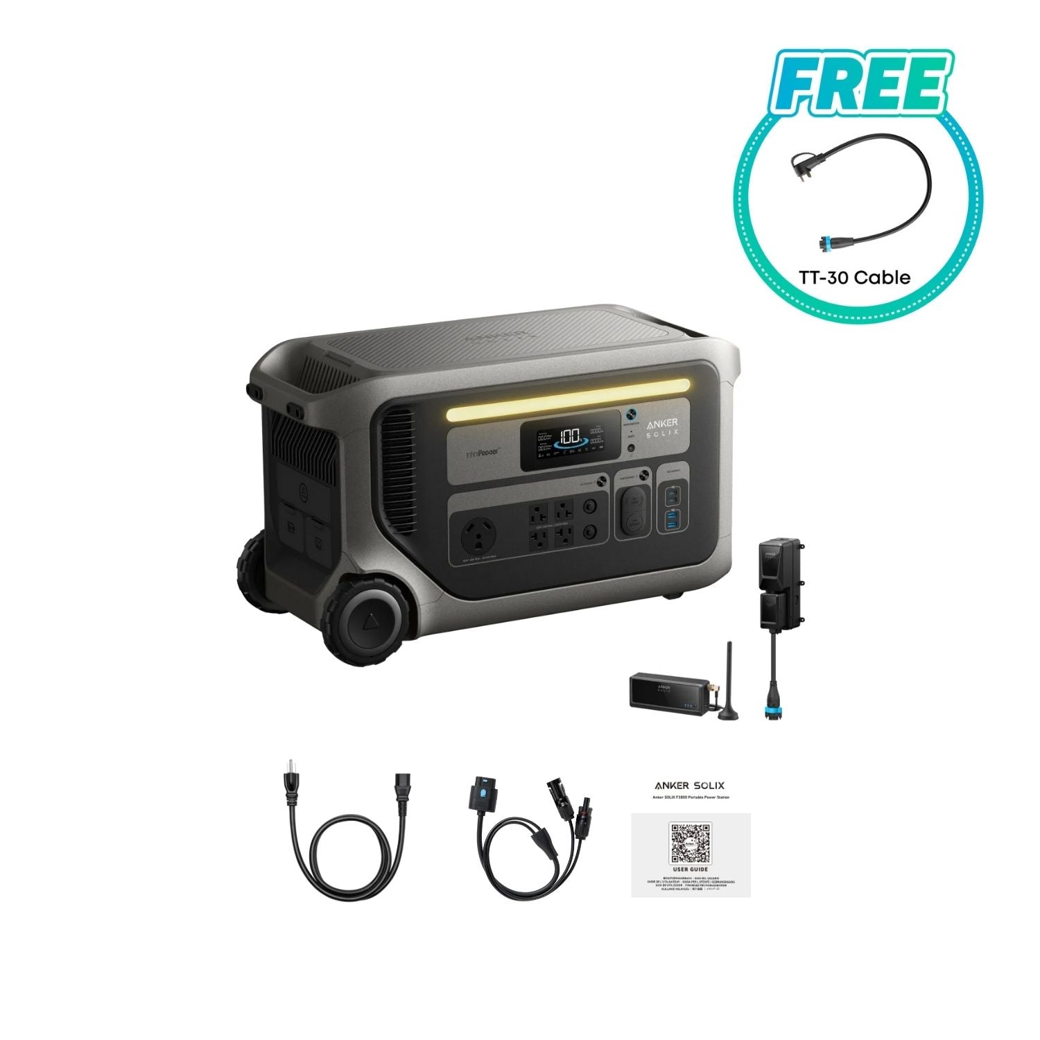 Anker SOLIX F3000 Portable Power Station | 3072Wh | 3600W | 2400W Solar Input
