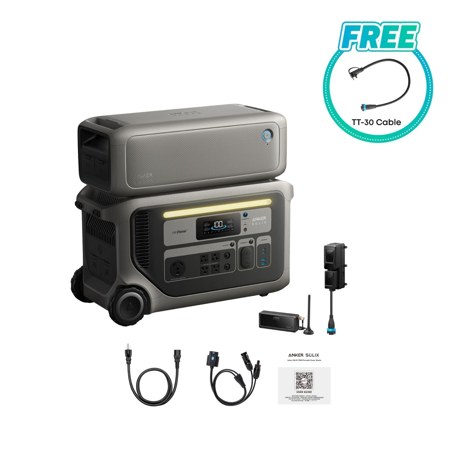 Anker SOLIX F3000 Portable Power Station | 3072Wh | 3600W | 2400W Solar Input