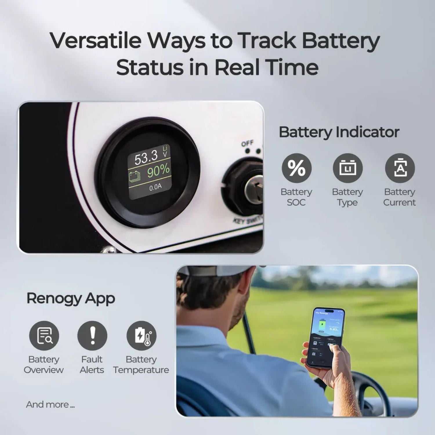 Renogy Golf Cart 51.2V 105Ah Lithium Iron Phosphate Battery